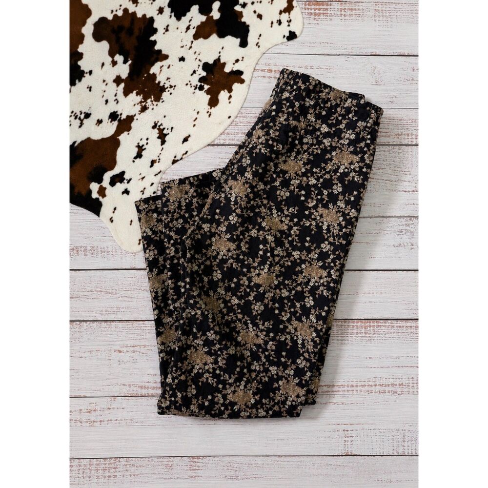 Lauren Ralph Lauren Floral Straight Leg Pants Cottagecore Boho Ankle Crop Pants